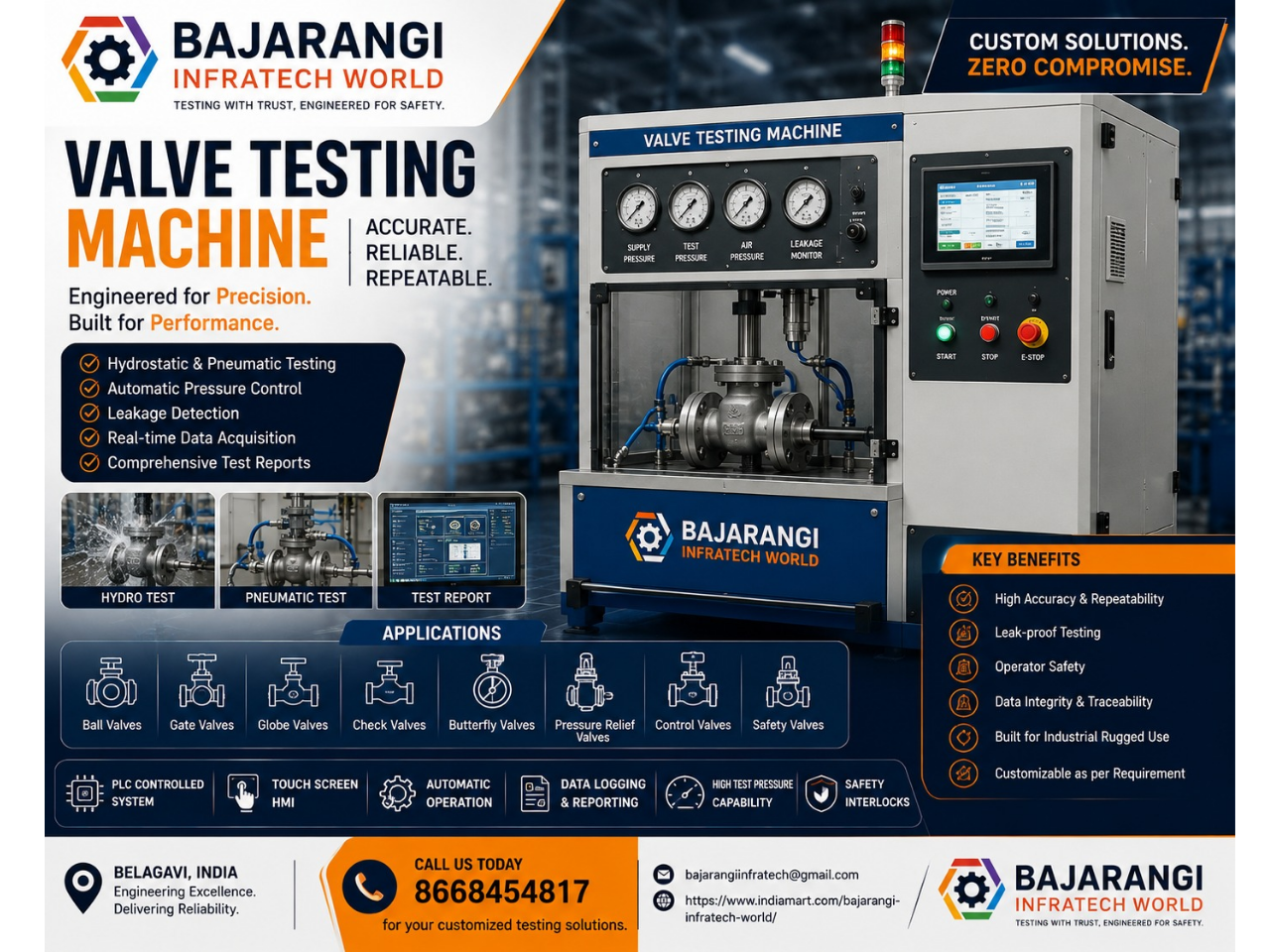 Valve testing machine control panel placeholder